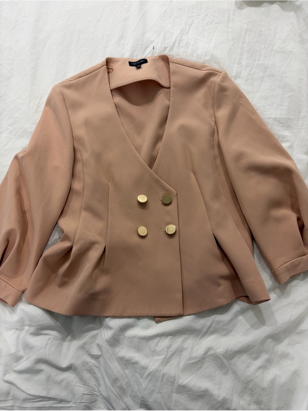 Topshop Blush Double-Breasted Peplum Jacket Size 10